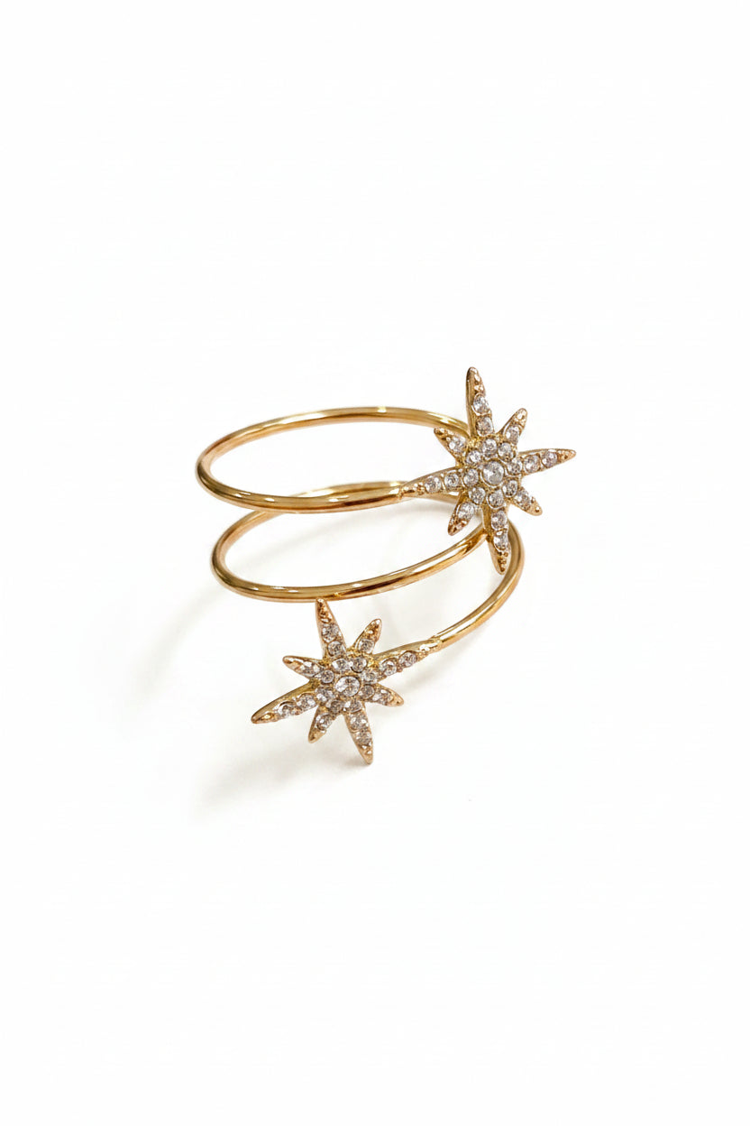 Bague dorée étoiles