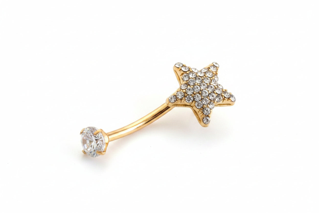 Piercing doré étoile