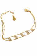 Bracelet doré mailles marine