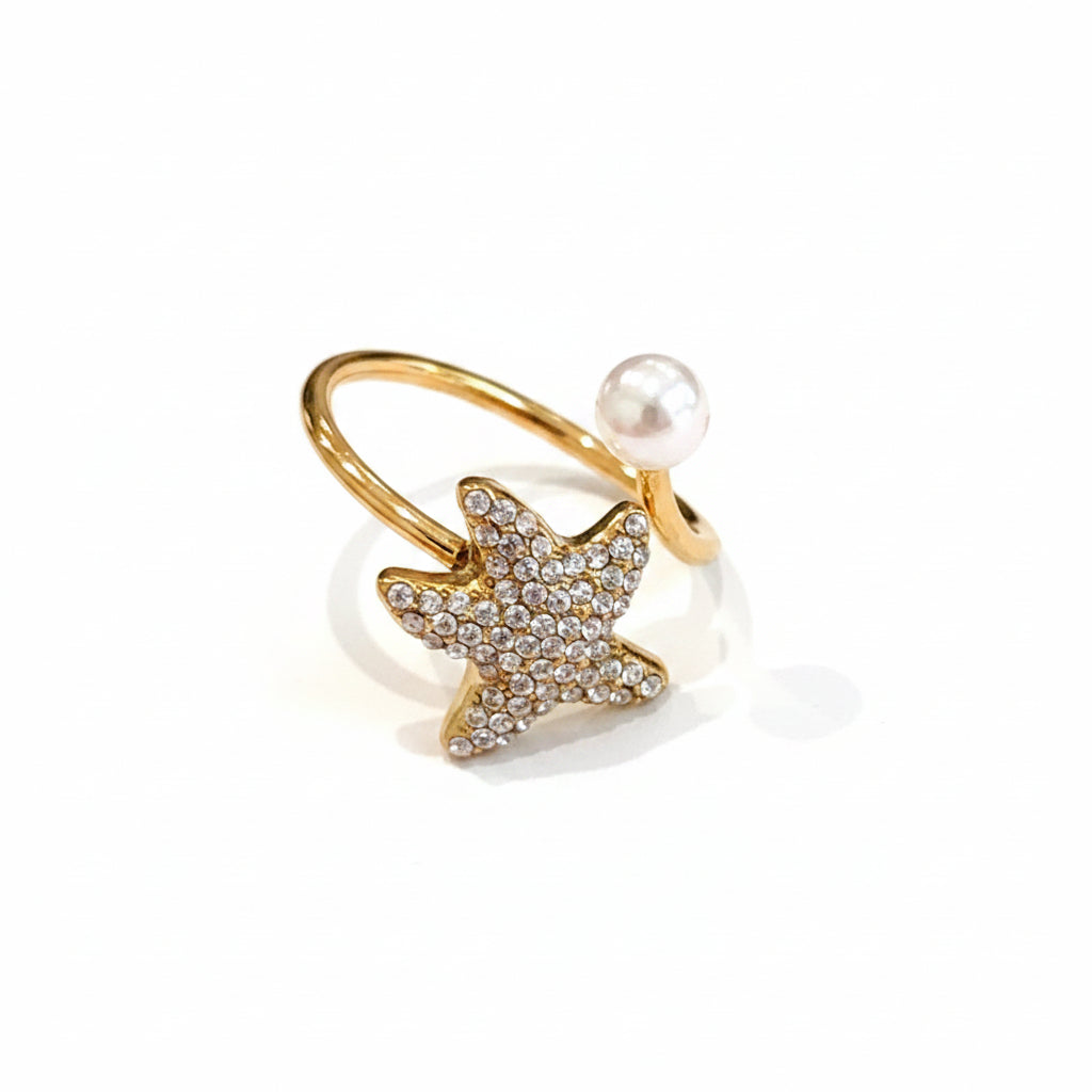 Bague dorée étoile